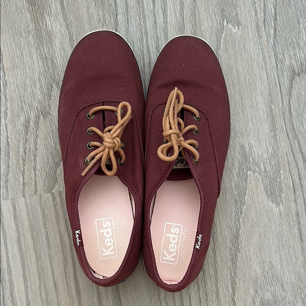 Keds Red and Tan Sneakers with Classic Design